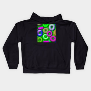 Colorful Donuts Green Kids Hoodie